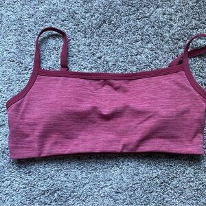 Vitality bandeau bra. Color is Sangria Marl.